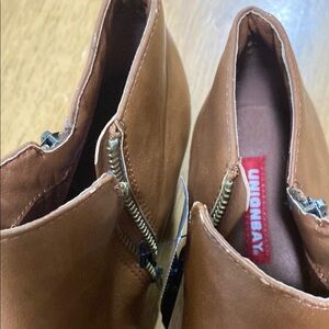 UNIONBAY Tan Ankle Booties with Suede Finish